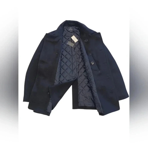 J.Crew NWT  Black Wool LS Button Up Peacoat/Jacket Size XL - Picture 7 of 14
